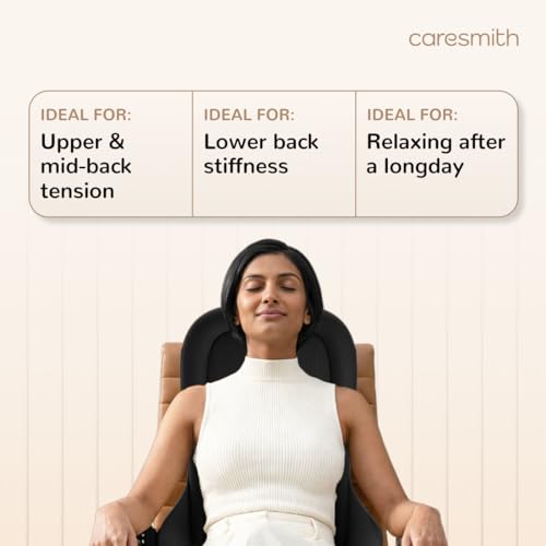 Caresmith Revive Cushion Massager Machine for Pain Relief | Neck and Back Pain Relief with Shaitsu Infrared Heat Therapy | 1 Year Warranty