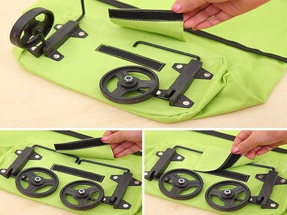 Folding Shopping Bag with Wheels Foldable Shopping Cart Reusable Shopping Bag