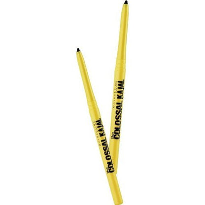Maybelline New York Intense Colour Colossal Kajal, Black, Matte Finish, Stay Up To 24 Hours, Water-proof, Smudge Resistant, Infused With Aloe Vera & Vitamin C and Vitamin E | 0.35g