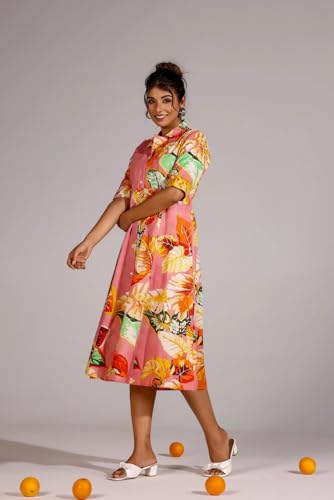 GRECIILOOKS Printed Maxi Dress for Women | Trendy Long One Piece Summer Outfit | Lightweight Flared Dress for Casual & Holiday