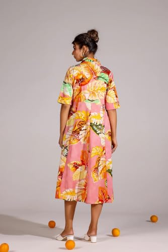 GRECIILOOKS Printed Maxi Dress for Women | Trendy Long One Piece Summer Outfit | Lightweight Flared Dress for Casual & Holiday