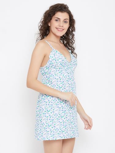Clovia Women's Cotton Pretty Florals Short Night Dress