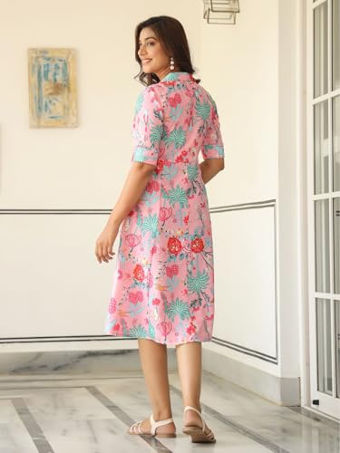 GRECIILOOKS Printed Maxi Dress for Women | Trendy Long One Piece Summer Outfit | Lightweight Flared Dress for Casual & Holiday