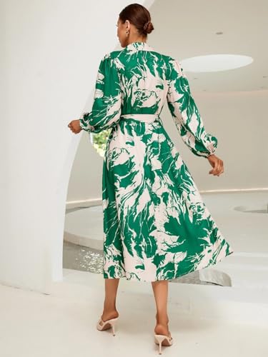GRECIILOOKS Printed Maxi Dress for Women | Trendy Long One Piece Summer Outfit | Lightweight Flared Dress for Casual & Holiday