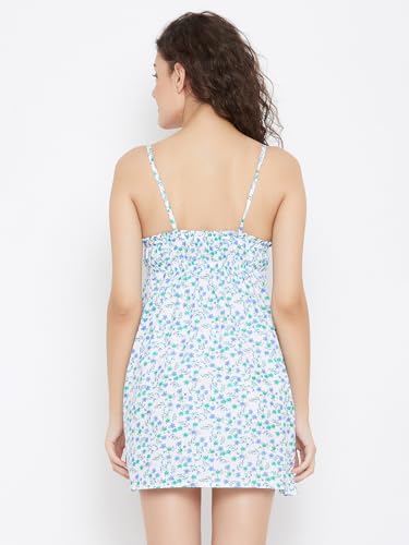 Clovia Women's Cotton Pretty Florals Short Night Dress