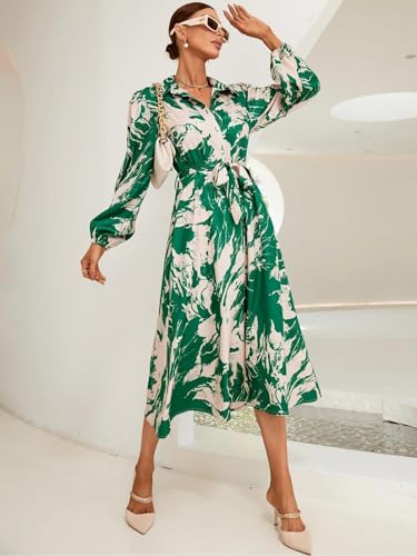 GRECIILOOKS Printed Maxi Dress for Women | Trendy Long One Piece Summer Outfit | Lightweight Flared Dress for Casual & Holiday