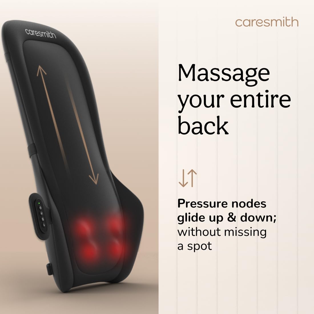 Caresmith Revive Cushion Massager Machine for Pain Relief | Neck and Back Pain Relief with Shaitsu Infrared Heat Therapy | 1 Year Warranty