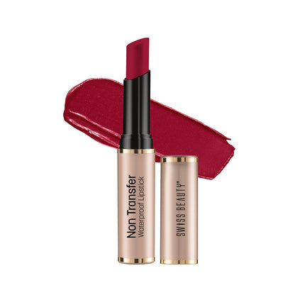 Swiss Beauty Non-Transfer Waterproof Lipstick with Jojoba Seed Oil | Matte Finish | Long-Lasting | Highly Pigmented | Shade- Royal Maroon, 3gm