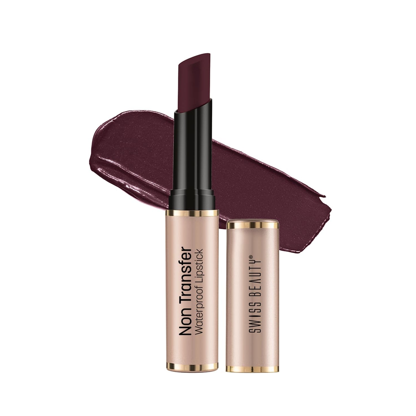 Swiss Beauty Non-Transfer Waterproof Lipstick with Jojoba Seed Oil | Matte Finish | Long-Lasting | Highly Pigmented | Shade- Royal Maroon, 3gm