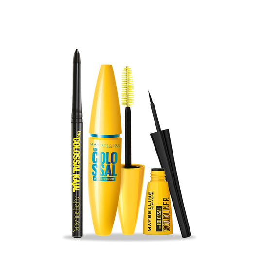 Maybelline New York Intense Colour Colossal Kajal, Black, Matte Finish, Stay Up To 24 Hours, Water-proof, Smudge Resistant, Infused With Aloe Vera & Vitamin C and Vitamin E | 0.35g