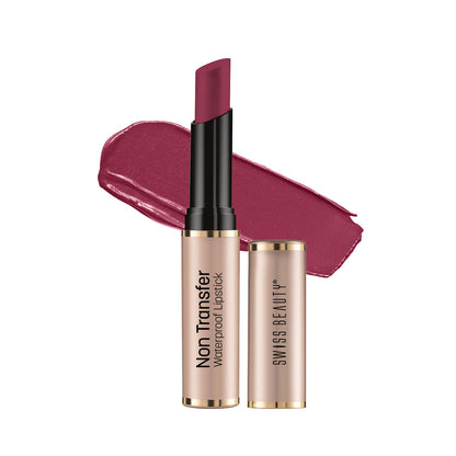 Swiss Beauty Non-Transfer Waterproof Lipstick with Jojoba Seed Oil | Matte Finish | Long-Lasting | Highly Pigmented | Shade- Royal Maroon, 3gm