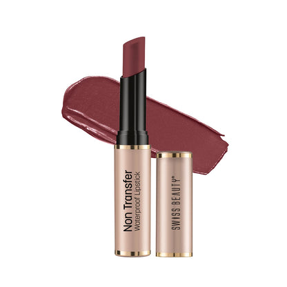Swiss Beauty Non-Transfer Waterproof Lipstick with Jojoba Seed Oil | Matte Finish | Long-Lasting | Highly Pigmented | Shade- Royal Maroon, 3gm