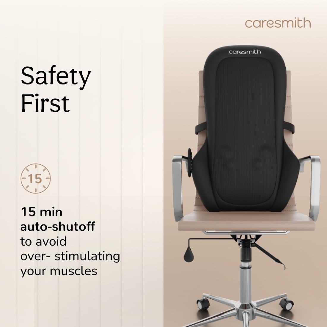 Caresmith Revive Cushion Massager Machine for Pain Relief | Neck and Back Pain Relief with Shaitsu Infrared Heat Therapy | 1 Year Warranty