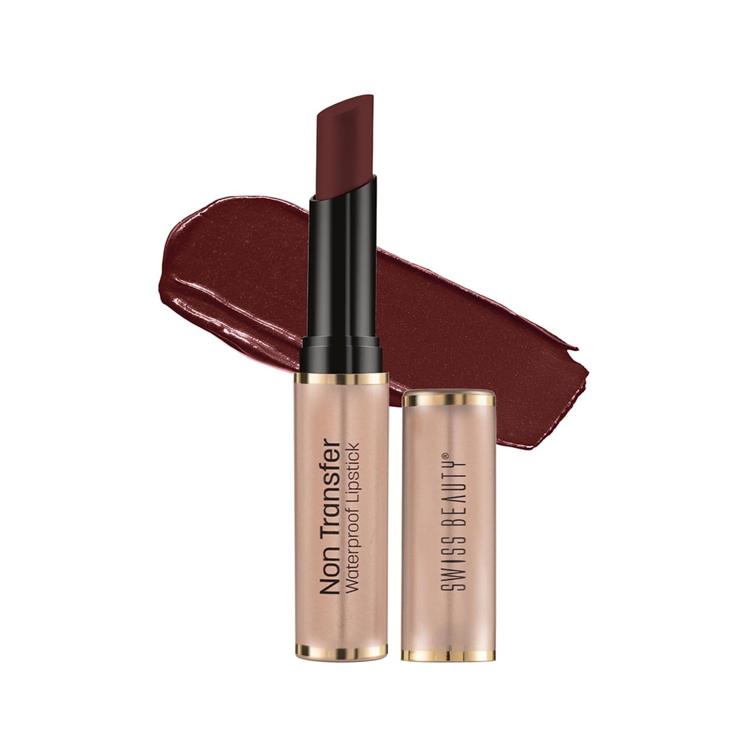 Swiss Beauty Non-Transfer Waterproof Lipstick with Jojoba Seed Oil | Matte Finish | Long-Lasting | Highly Pigmented | Shade- Royal Maroon, 3gm