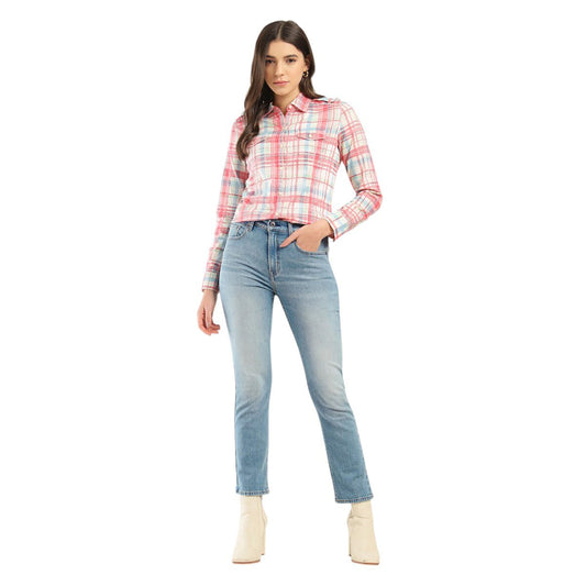 Levi's Women's High Rise 724 Slim Straight Fit Blue Jeans