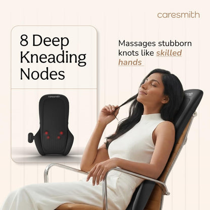 Caresmith Revive Cushion Massager Machine for Pain Relief | Neck and Back Pain Relief with Shaitsu Infrared Heat Therapy | 1 Year Warranty