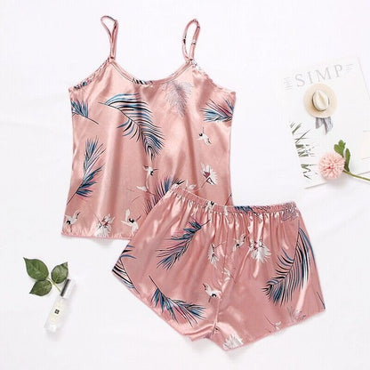 Night Suit for Women - Soft Breathable Satin Fabric Stylish Shorts for Woman, Cute Printed Nightwear Western Co ord Set Sleepwear, Lounge Wear for Every Night