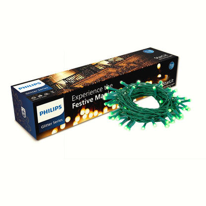 PHILIPS Starlit 12 Meter 72 LEDs String Light for Decoration | Festival LED String Light for Diwali, Christmas and Home Decoration| Red, Pack of 1,Polycarbonate