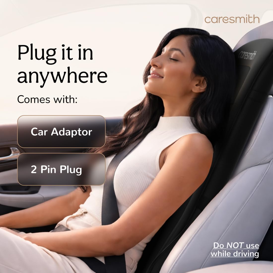 Caresmith Revive Cushion Massager Machine for Pain Relief | Neck and Back Pain Relief with Shaitsu Infrared Heat Therapy | 1 Year Warranty