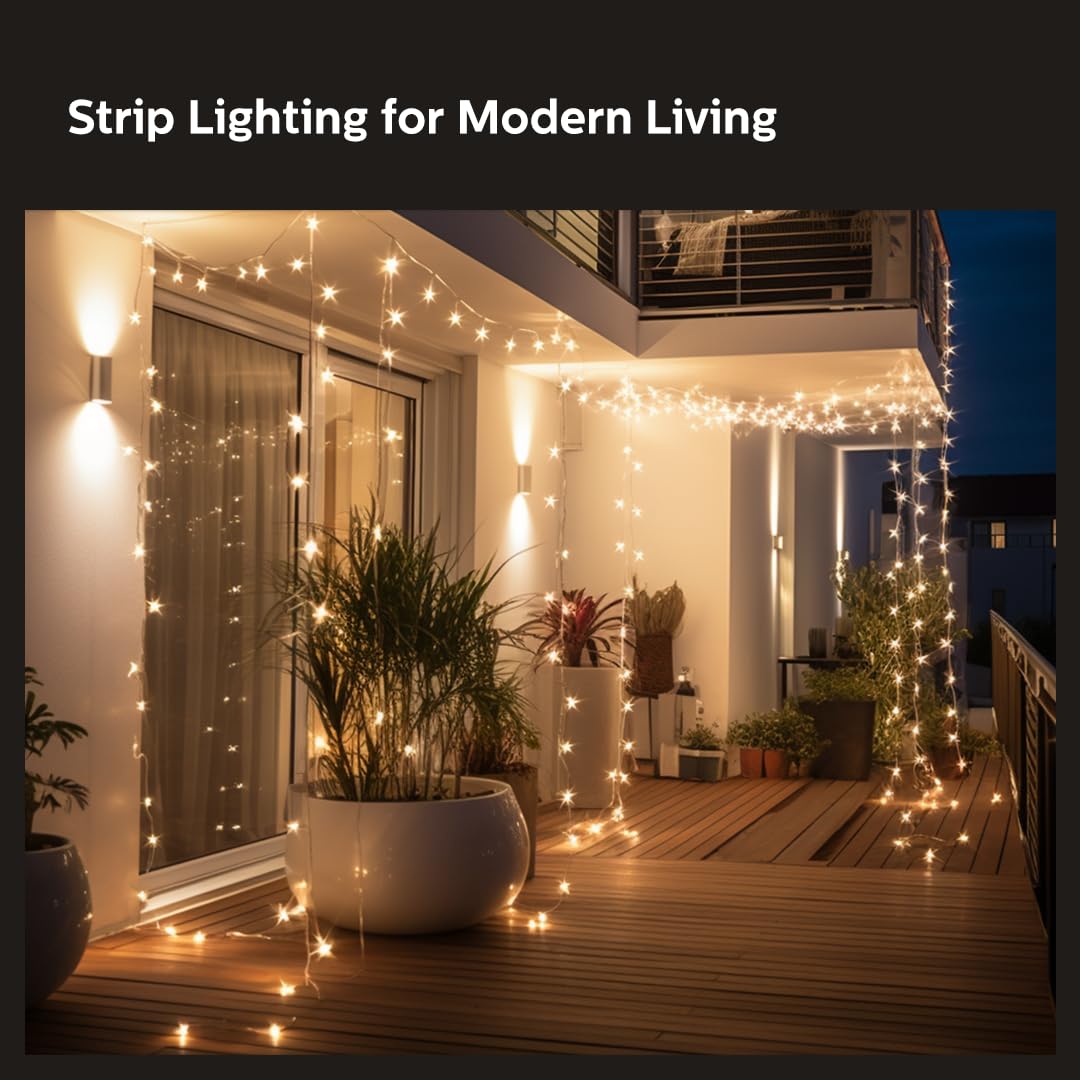 PHILIPS Starlit 12 Meter 72 LEDs String Light for Decoration | Festival LED String Light for Diwali, Christmas and Home Decoration| Red, Pack of 1,Polycarbonate