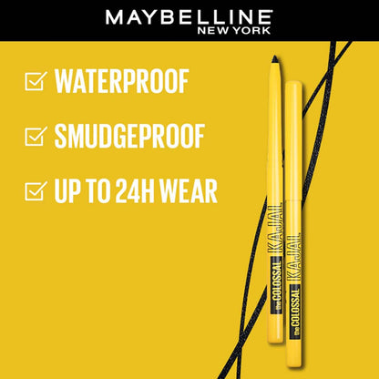 Maybelline New York Intense Colour Colossal Kajal, Black, Matte Finish, Stay Up To 24 Hours, Water-proof, Smudge Resistant, Infused With Aloe Vera & Vitamin C and Vitamin E | 0.35g