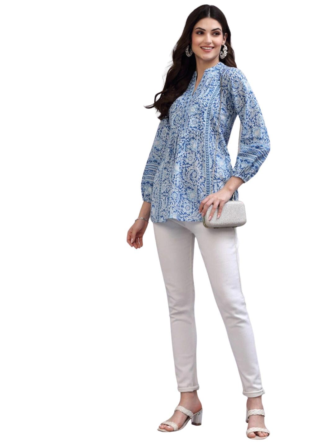 rytras Women's Floral Printed Cotton Regular Fit Top