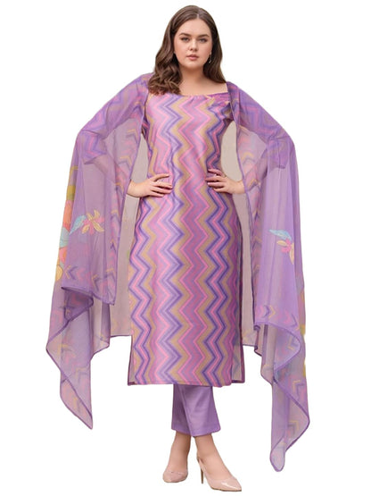 GoSriKi Women's Rayon Viscose Straight Printed Kurta with Pant & Dupatta