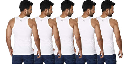 Macho Mens Cotton Vest, Pack of 3 (100 cm) White
