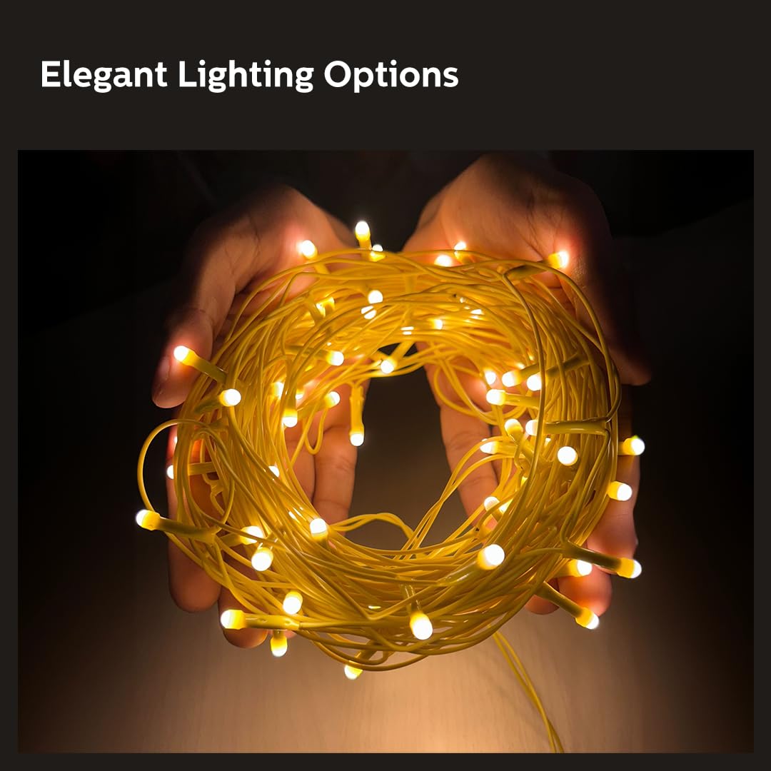 PHILIPS Starlit 12 Meter 72 LEDs String Light for Decoration | Festival LED String Light for Diwali, Christmas and Home Decoration| Red, Pack of 1,Polycarbonate
