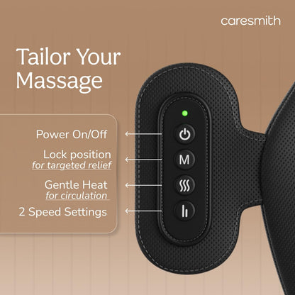 Caresmith Revive Cushion Massager Machine for Pain Relief | Neck and Back Pain Relief with Shaitsu Infrared Heat Therapy | 1 Year Warranty