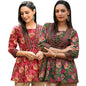 Leriya Fashion Women's Rayon Paisley Printed Tunic Western Tops Short Kurti – Comfortable Everyday Wear & Half Sleeves, Collar Neck (Available in Plus Size and Combo Pack of 2)