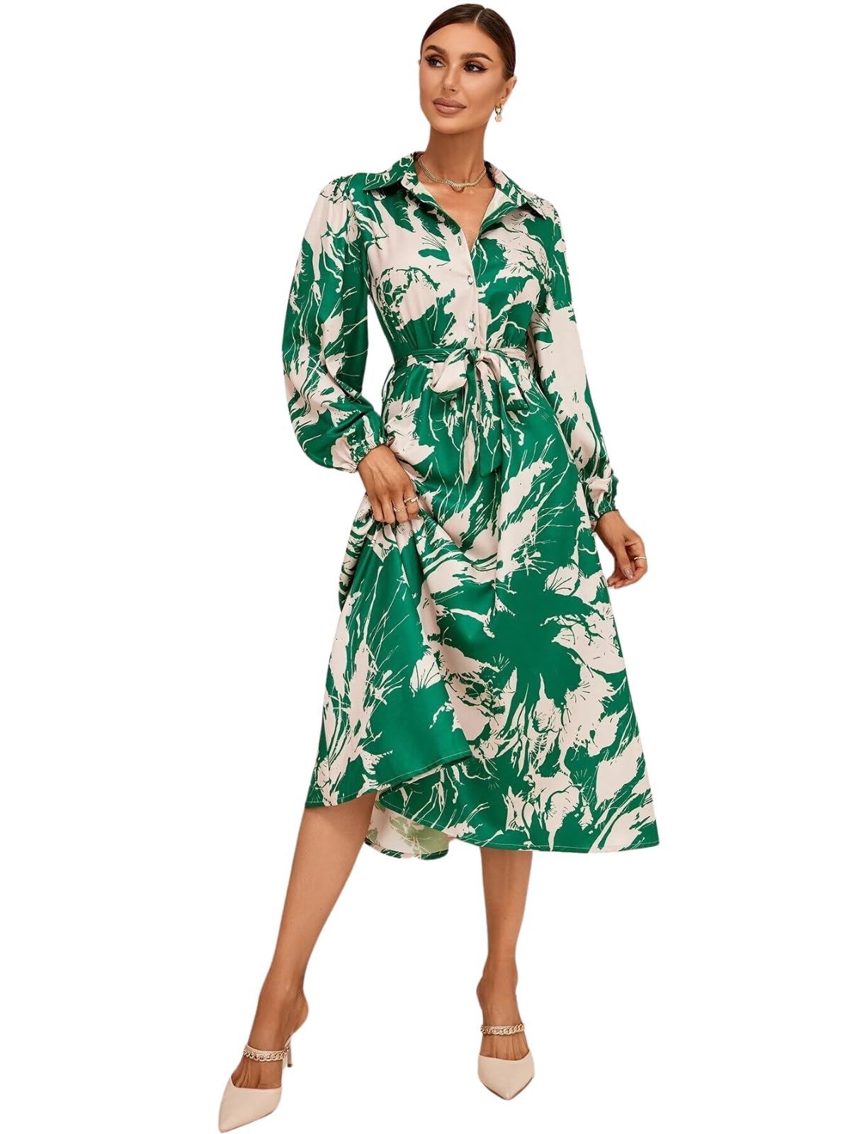 GRECIILOOKS Printed Maxi Dress for Women | Trendy Long One Piece Summer Outfit | Lightweight Flared Dress for Casual & Holiday