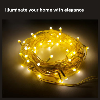 PHILIPS Starlit 12 Meter 72 LEDs String Light for Decoration | Festival LED String Light for Diwali, Christmas and Home Decoration| Red, Pack of 1,Polycarbonate