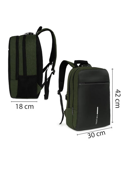 FUR JADEN Anti Theft Number Lock Backpack Bag with 15.6 Inch Laptop Compartment, USB Charging Port & Organizer Pocket for Men Women Boys Girls