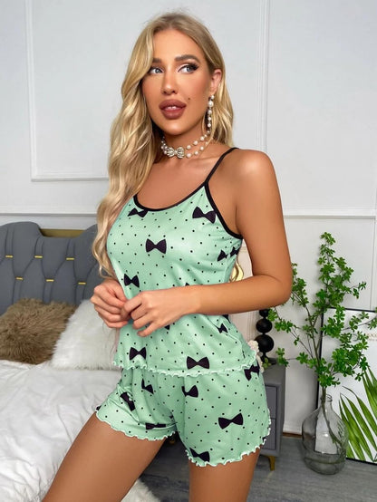 Night Suit for Women - Soft Breathable Satin Fabric Stylish Shorts for Woman, Cute Printed Nightwear Western Co ord Set Sleepwear, Lounge Wear for Every Night