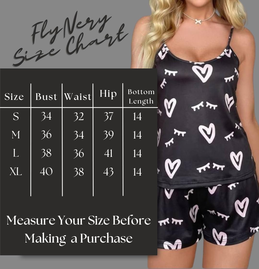 Night Suit for Women - Soft Breathable Satin Fabric Stylish Shorts for Woman, Cute Printed Nightwear Western Co ord Set Sleepwear, Lounge Wear for Every Night