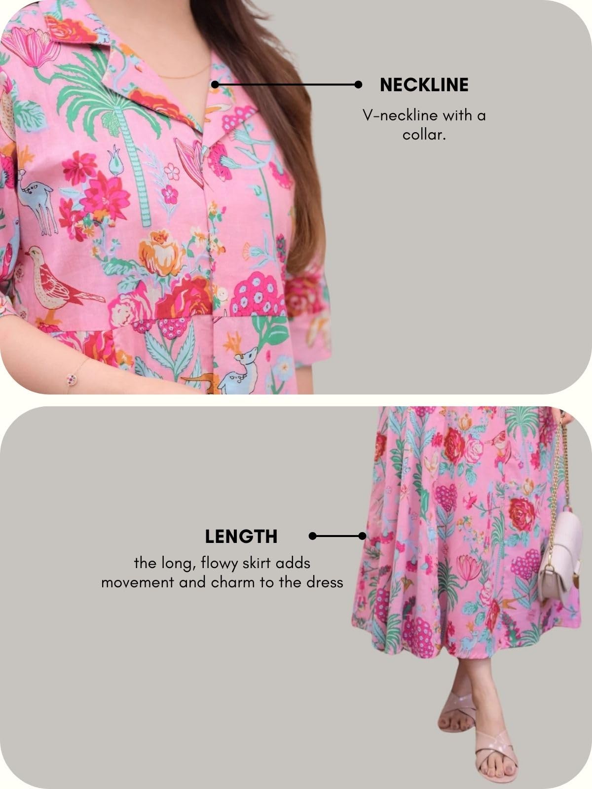 GRECIILOOKS Printed Maxi Dress for Women | Trendy Long One Piece Summer Outfit | Lightweight Flared Dress for Casual & Holiday