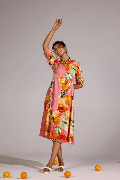 GRECIILOOKS Printed Maxi Dress for Women | Trendy Long One Piece Summer Outfit | Lightweight Flared Dress for Casual & Holiday