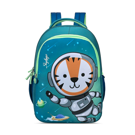 Skybags Snuggle 04 15 Litres 2 Compartment School Backpack Green Blue