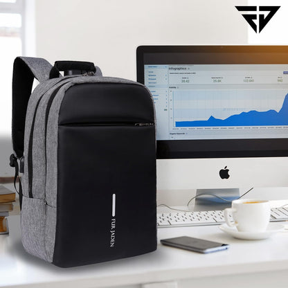 FUR JADEN Anti Theft Number Lock Backpack Bag with 15.6 Inch Laptop Compartment, USB Charging Port & Organizer Pocket for Men Women Boys Girls
