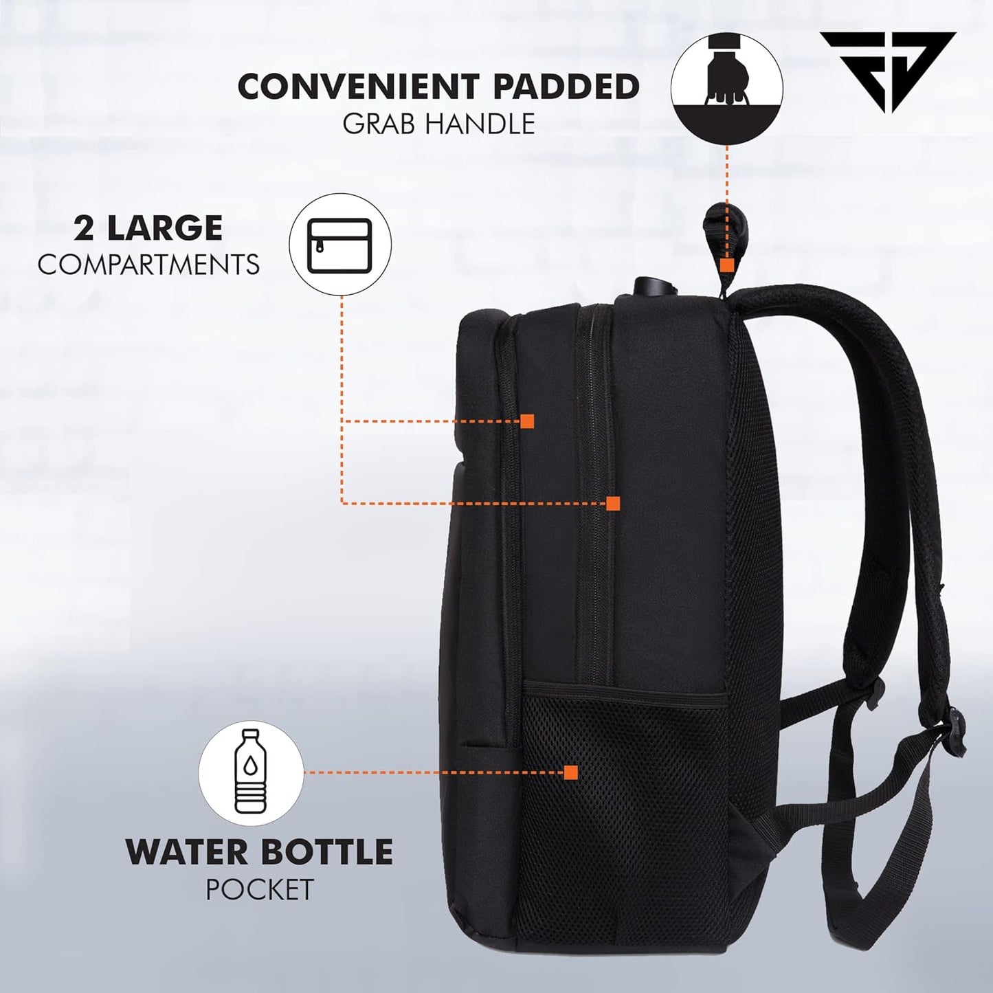 FUR JADEN Anti Theft Number Lock Backpack Bag with 15.6 Inch Laptop Compartment, USB Charging Port & Organizer Pocket for Men Women Boys Girls