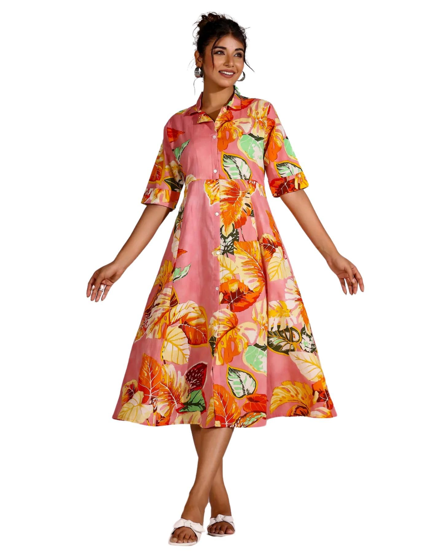 GRECIILOOKS Printed Maxi Dress for Women | Trendy Long One Piece Summer Outfit | Lightweight Flared Dress for Casual & Holiday