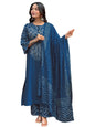 GoSriKi Women’s Viscose Rayon Straight Kurta Pant Dupatta Set | Bandhani Block Print Suit Set | Cotton Kurta Set with Dupatta Ethnic Dress | Festive Kurta Set