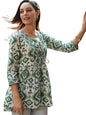 Leriya Fashion Women's Rayon Paisley Printed Tunic Western Tops Short Kurti – Comfortable Everyday Wear & Half Sleeves, Collar Neck (Available in Plus Size and Combo Pack of 2)