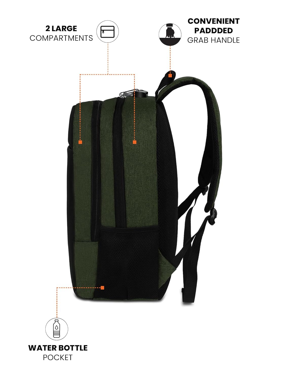 FUR JADEN Anti Theft Number Lock Backpack Bag with 15.6 Inch Laptop Compartment, USB Charging Port & Organizer Pocket for Men Women Boys Girls