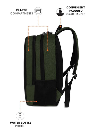 FUR JADEN Anti Theft Number Lock Backpack Bag with 15.6 Inch Laptop Compartment, USB Charging Port & Organizer Pocket for Men Women Boys Girls