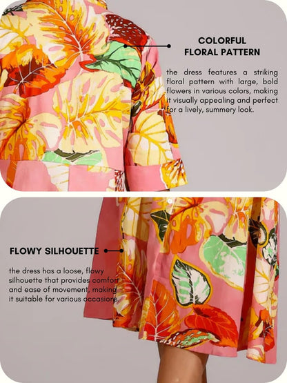 GRECIILOOKS Printed Maxi Dress for Women | Trendy Long One Piece Summer Outfit | Lightweight Flared Dress for Casual & Holiday