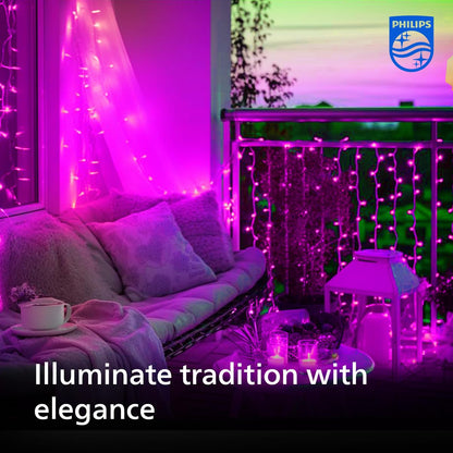 PHILIPS Starlit 12 Meter 72 LEDs String Light for Decoration | Festival LED String Light for Diwali, Christmas and Home Decoration| Red, Pack of 1,Polycarbonate