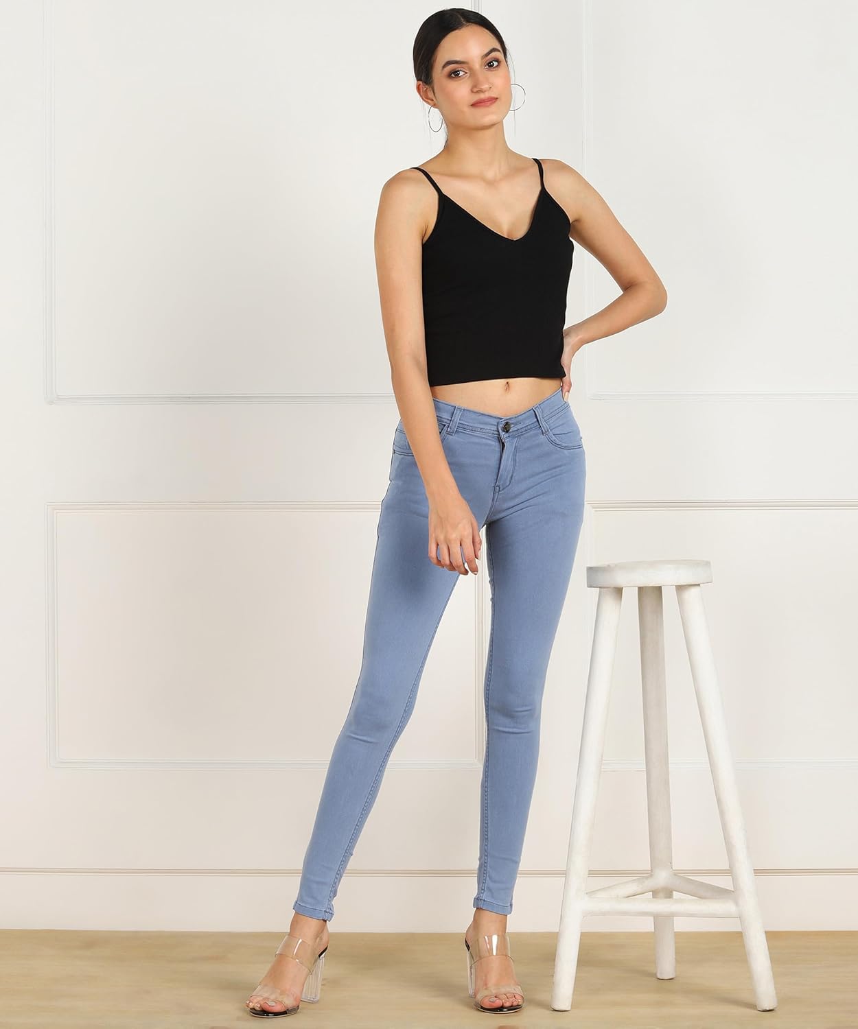 Nifty Women's Cotton Blend Stretchable Mid Rise Jeans