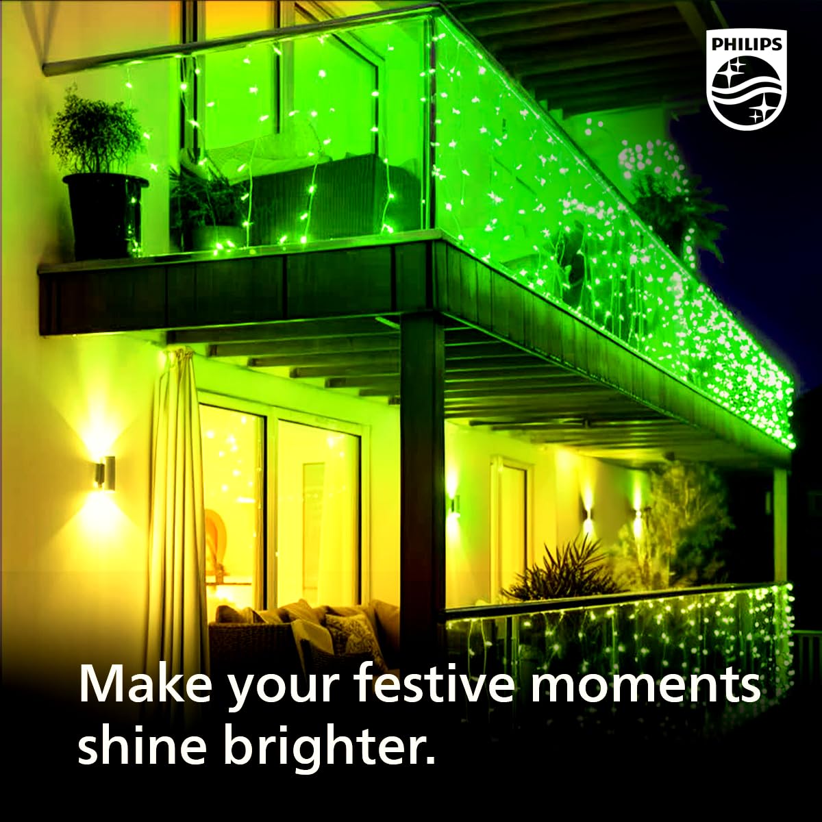 PHILIPS Starlit 12 Meter 72 LEDs String Light for Decoration | Festival LED String Light for Diwali, Christmas and Home Decoration| Red, Pack of 1,Polycarbonate